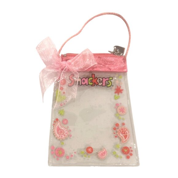 Bubble Font Bonne Bell Lip Smacker Empty Balm/Gloss Clear Bag Bow + Heart Charm - Picture 1 of 3